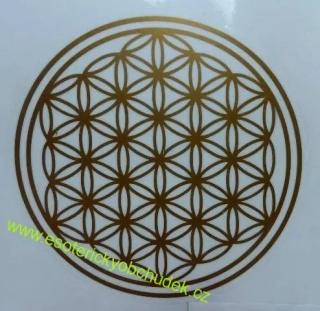 Květ života - kvalitní samolepka 5 cm ZLATÁ - vhodná na karafu či sklenku 4 + 1 ZDARMA