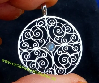 Přívěsek - Pochopení  - nerez ocel 2,8 cm s labradoritem