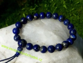 Náramek - LAPIS LAZULI tmavší extra kvalita - energetický (Buddhův) náramek