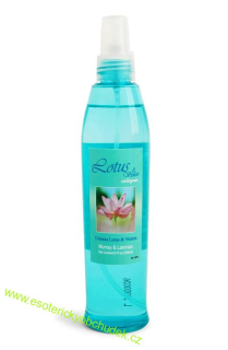 Šamanská vonná esence - AQUA DE LOTUS & VIOLETS - LOTOS A FIALKA, objem 250 ml s rozprašovačem