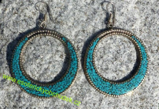 Naušnice - kruhy II - imitace tyrkysu