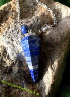 Kyvadlo lapis lazuli zdobené - nerez ocel