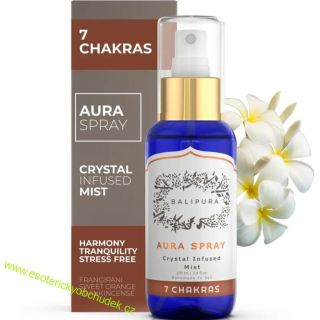 Harmonizační aura sprej 7 ČAKER / 7 CHAKRAS - Balipura 100 ml - rovnováha čaker a plynutí, hojnost, stabilita, kreativita, sebevědomí, otevřenost, komunikace, vhled a intuice