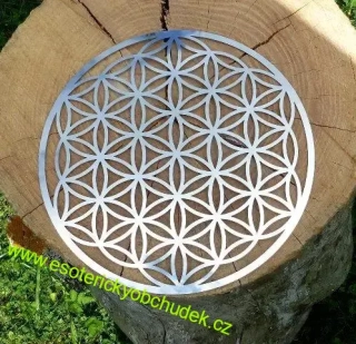 Symbol KVĚT ŽIVOTA z nerez oceli 44,5 cm - energetický zářič do prostoru