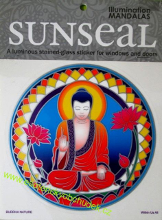 Mandala na okno samolepící průhledná - Buddha